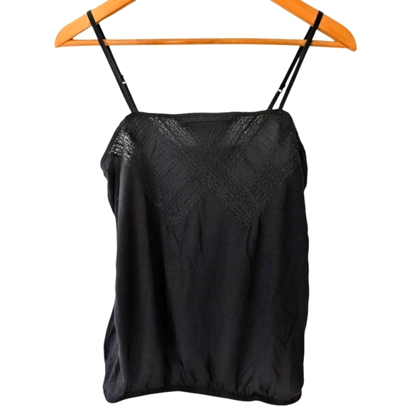 American Eagle Outfitters Women's Elegant Gray Lace Trim Cami Top Size S - Picture 1 of 8